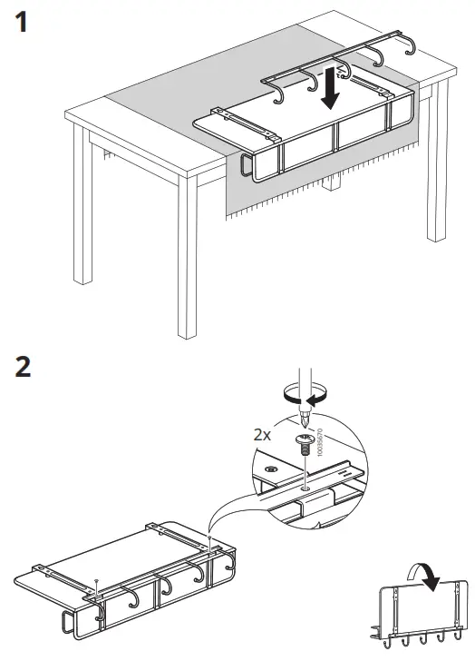 IKEA SYNNERBY Mirror with Shelf and Hooks - FIG 2
