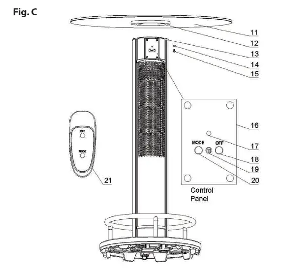 serenelife SLOHT48 Bar Table Heater fig 4