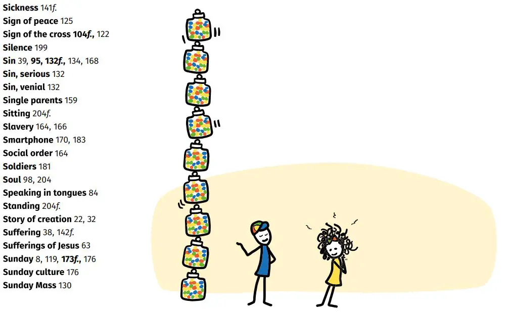 YOUCAT for Kids Catechism Catholic Church for Children and Parents Instruction Manual - Subject Index