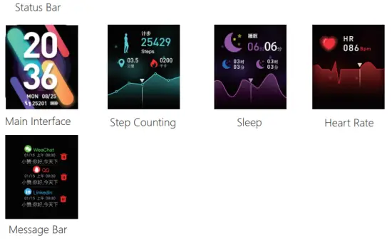 Shenzhen Huafurui Technology C5 SmartWatch - Interface Operation1