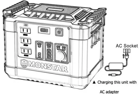 Charge by adaptor