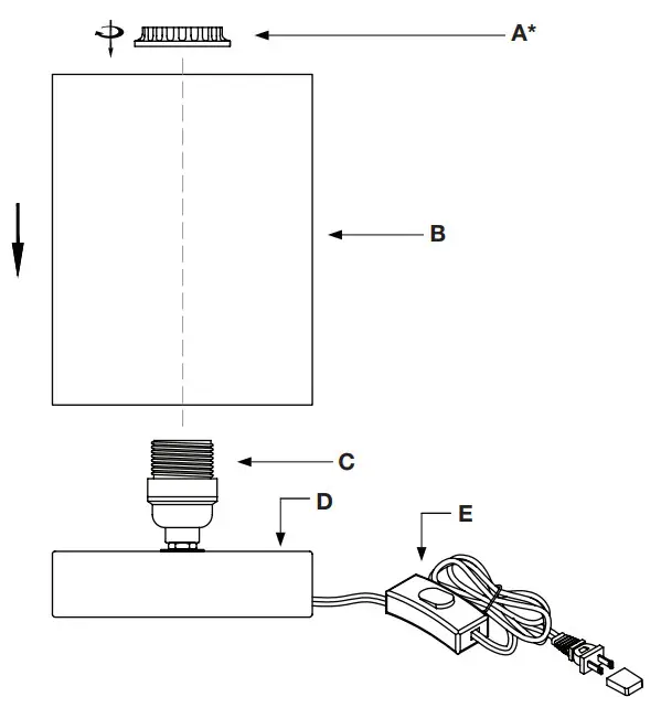MEYER CROSS ML0935 Piper 9 Inch Brass Uplight Mini Lamp - parts