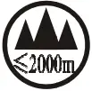 Below 2000m above sea level symbol