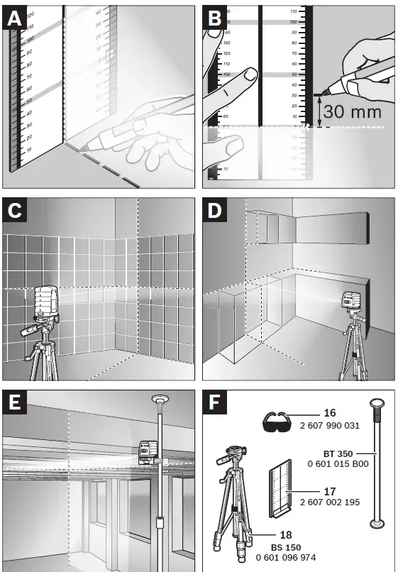 BOSCH GLL 2 Professional Self-Leveling Cross-Line Laser 17