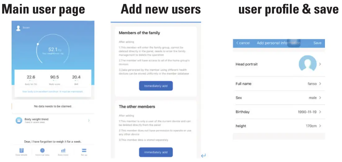 CLEVERIQ Smart WiFi Scale - USER PAGE