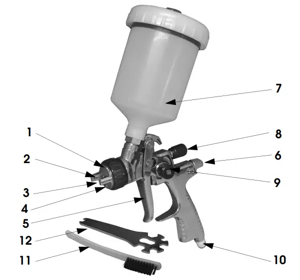 Clarke-AP14GFM-Professional-Gravity-Fed-Spra-yGun-fig-1