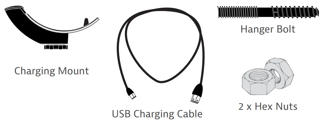 Socket Charging Mount Package Contents