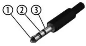 Three-pole 1/8" mini phone jack
