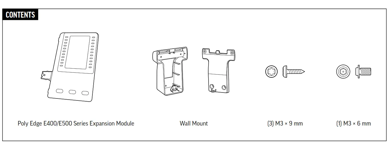 poly E400 E500 Expansion Module Wall Mount - fig
