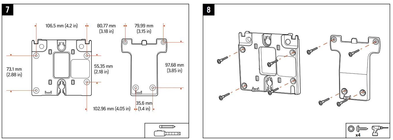 poly E400 E500 Expansion Module Wall Mount - fig5