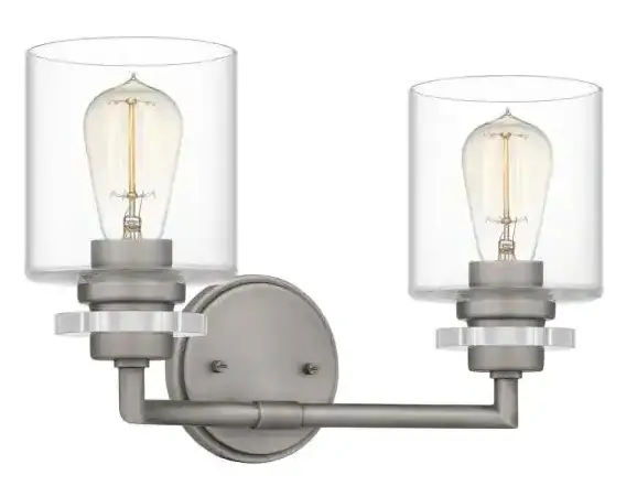 QUOIZEL JSP8616AN Jaspar Antique Nickel 2 Light Bath Sconce product