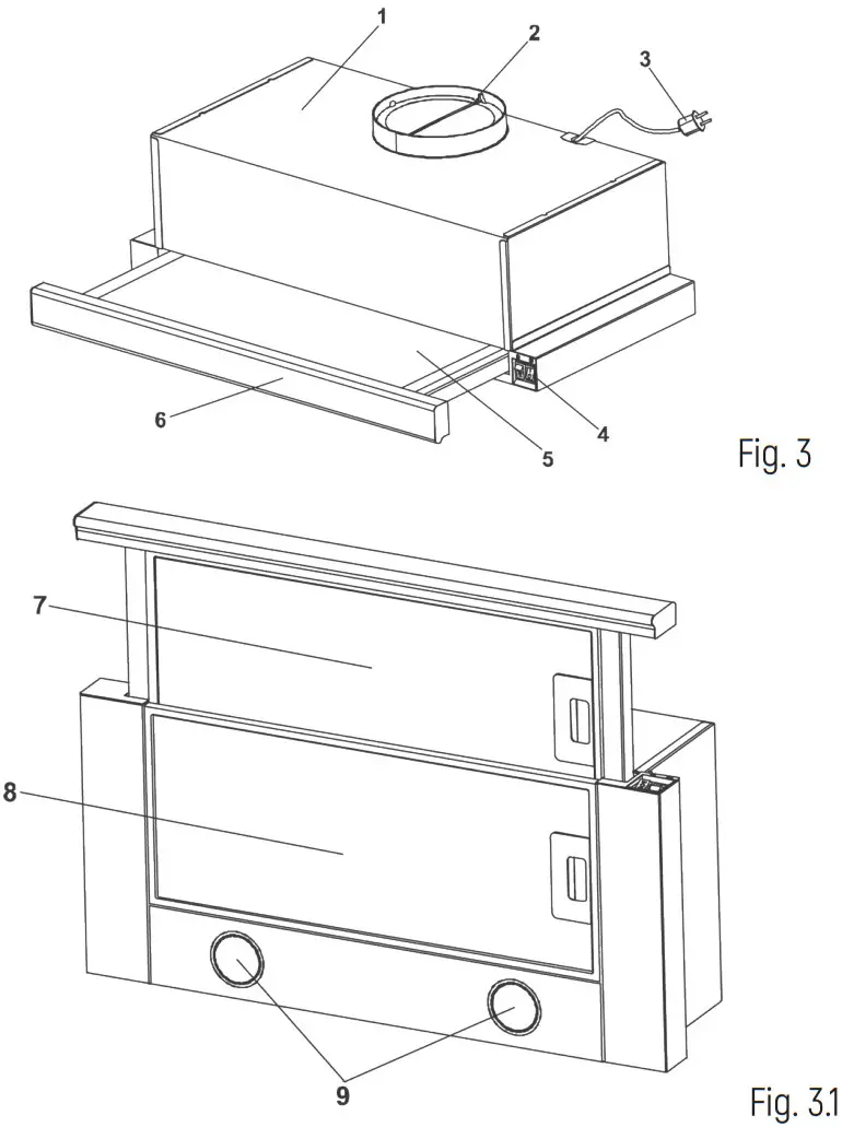 Monsher TELE II 50 Built in Cooker Hood - Fig 2