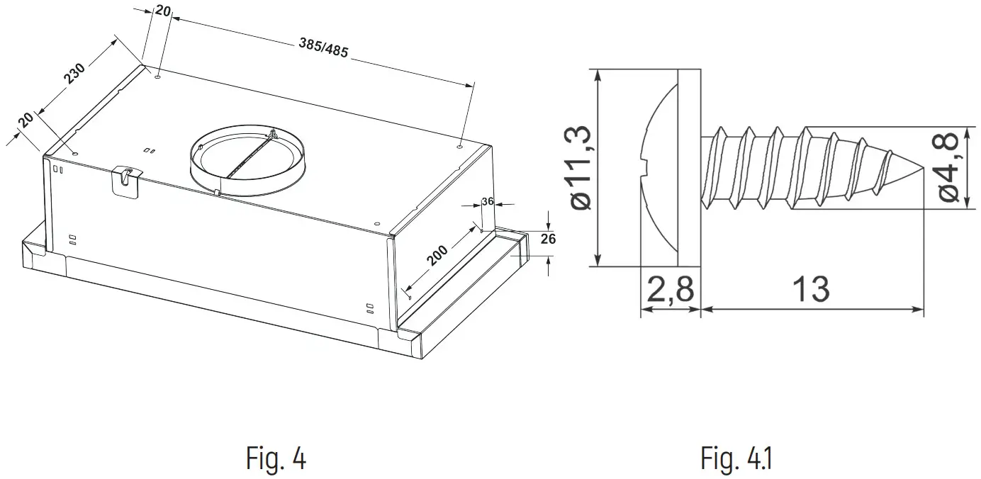Monsher TELE II 50 Built in Cooker Hood - Fig 3