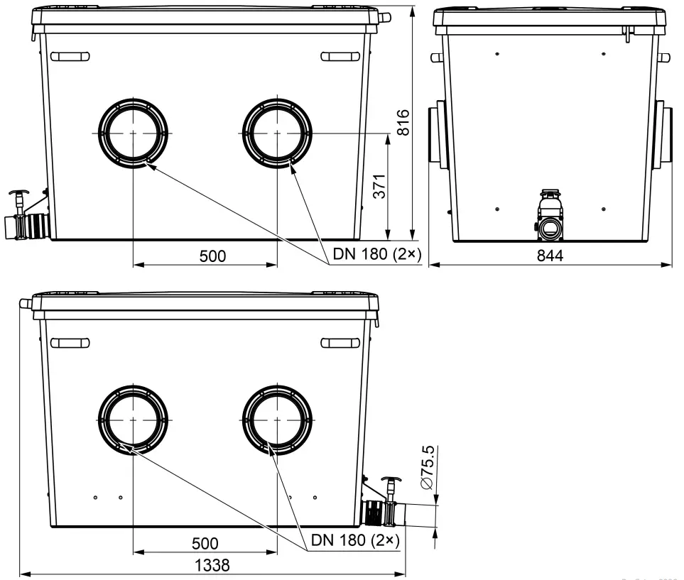 Oase SU OPCXL ProfiClear Premium XL Standing Bed Module - Dimension