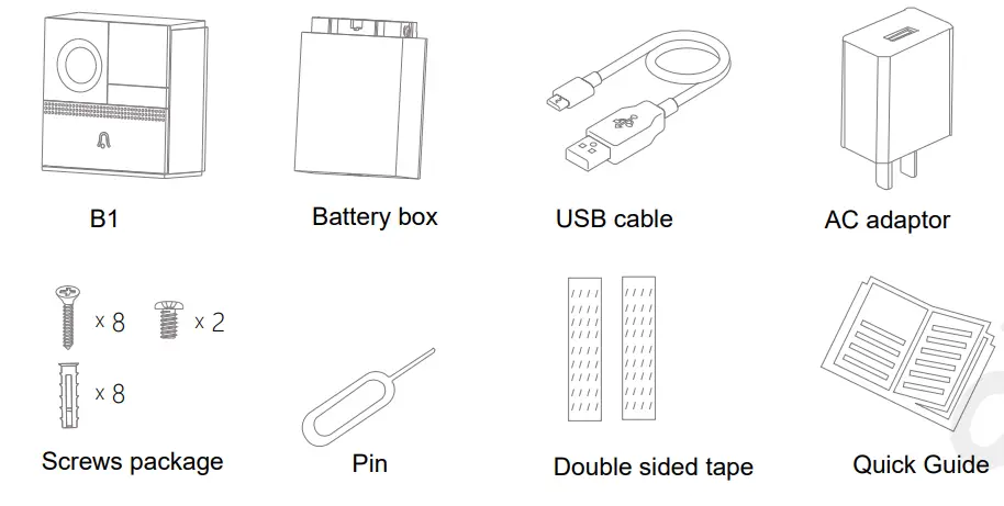 Laxihub B1 Wireless Video Doorbell Camera - Fig 1