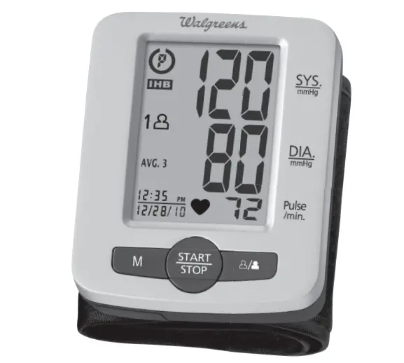 Walgreens Delux Wrist Blood Pressure Monitor Manual Wgnbpw-520