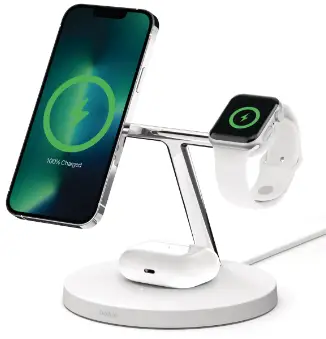 belkin-WIZ017ttBK 3-in-1-Wireless-Charger-with-MagSafe-Instruction-product