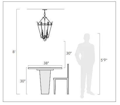 GOLDEN LIGHTING 7316-OSF Bartlett 1 Light - fig