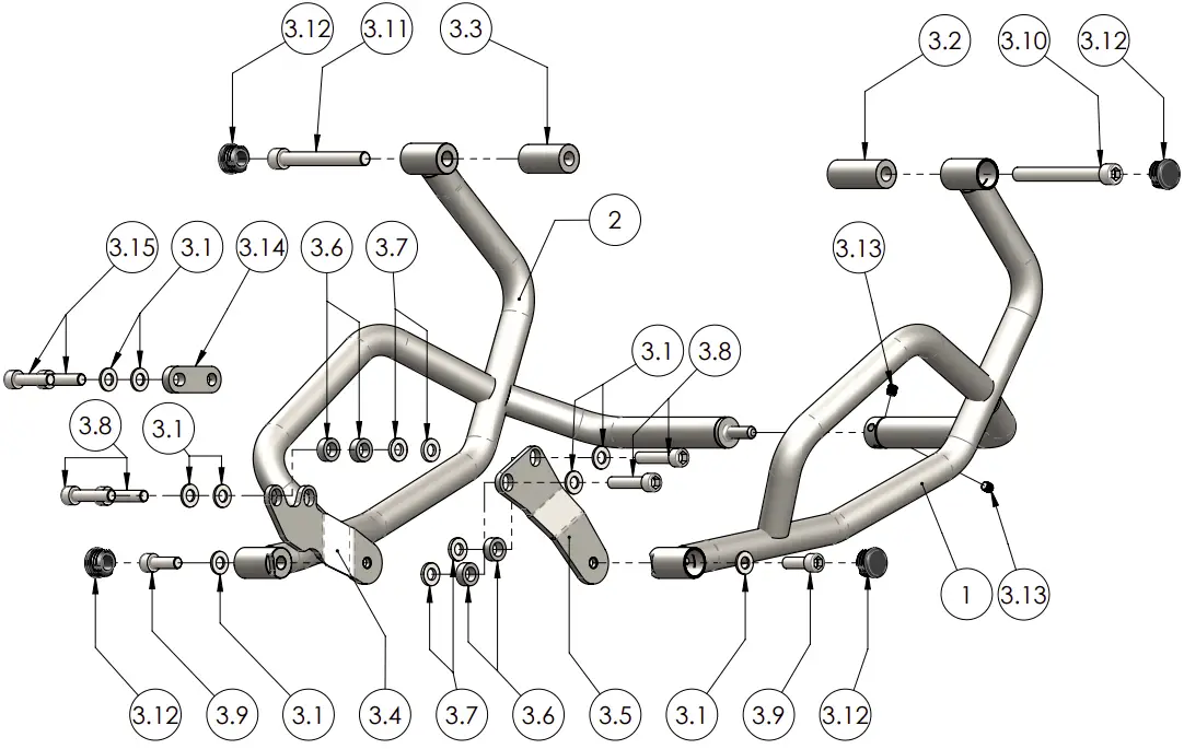 Engine crash bar kit