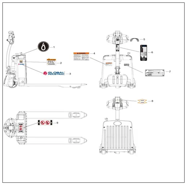 GLOBAL INDUSTRIAL 989069 Self Propelled Electric Pallet Jack Truck - icon 1