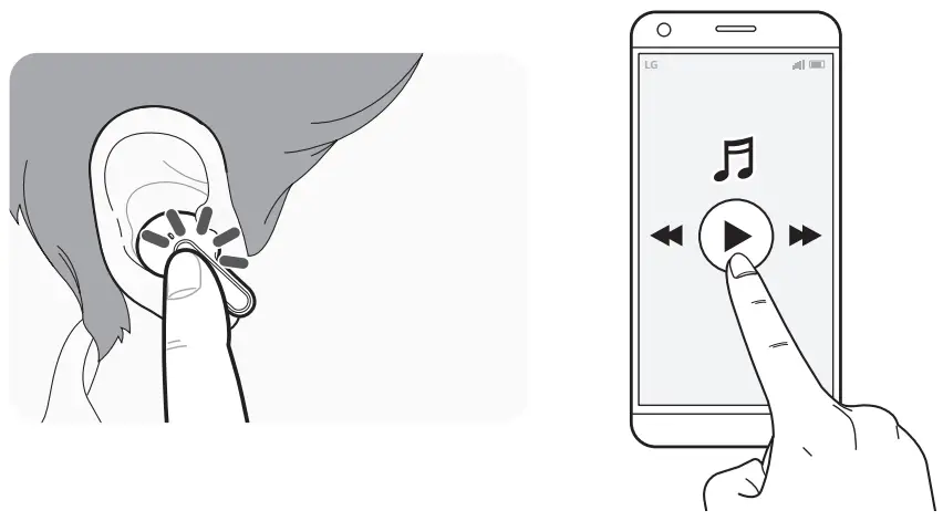 LG Bluetooth Stereo Headset- Playing Music