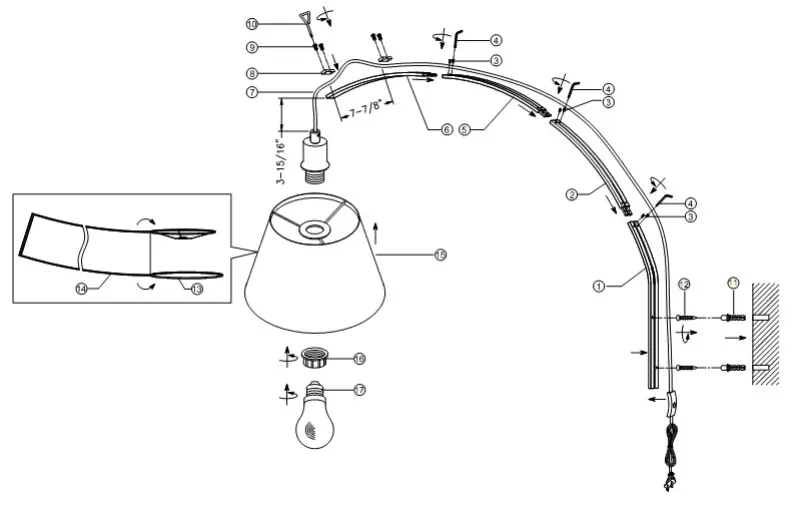 TREND TW40081 Della 1-Light White Sconce