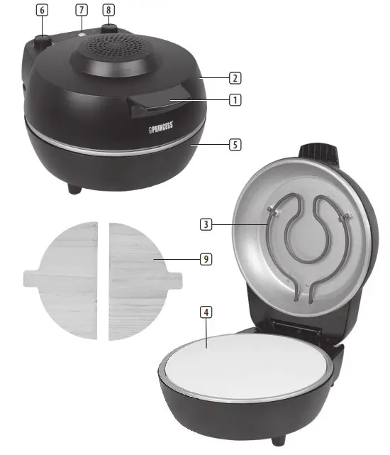 PRINCESS 01 115005 01 001 Pizza Oven Pro - PARTS SESCRIPTION