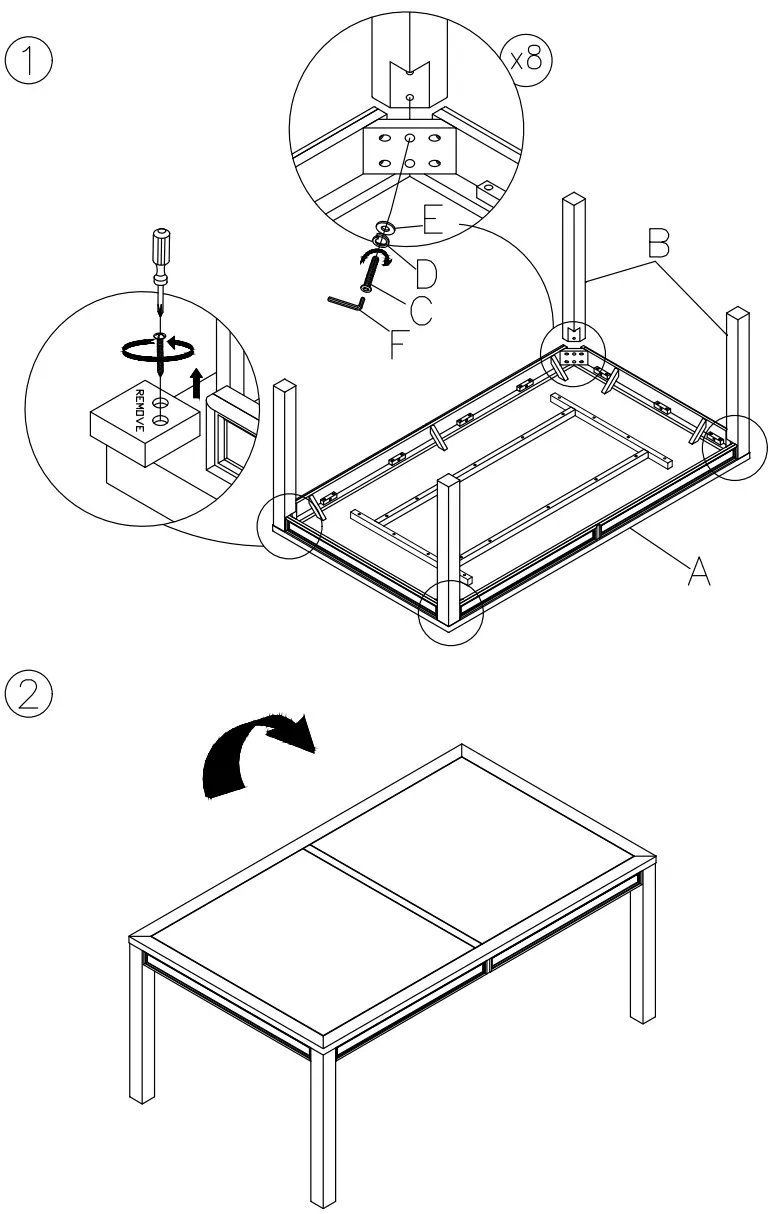 ASHLEY D702-25 Rectangular Dining Room Table - Fig 2
