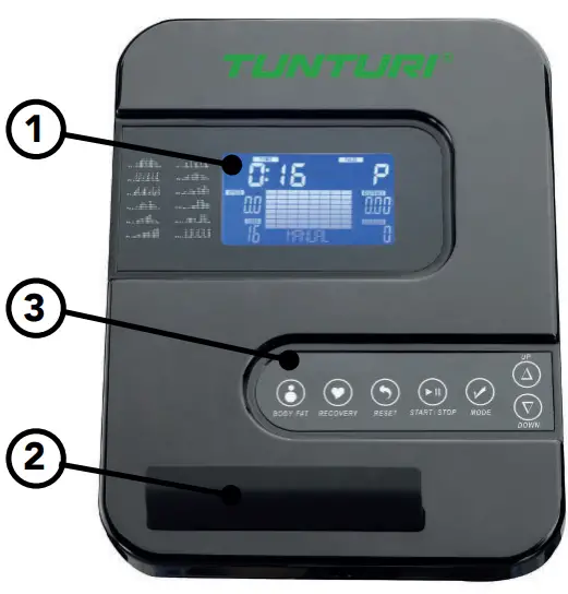 TUNTURI Exercise Bike Cardio Fit E30 Ergometer - Console