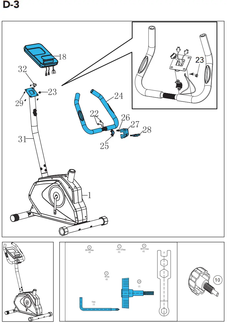 TUNTURI Exercise Bike Cardio Fit E30 Ergometer - fig 6