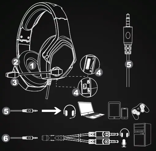 WINGS-VADER-100-Wired-Gaming-Over-Ear-Headset-fig 1