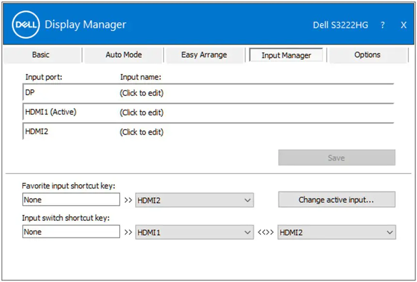 Dell S3222HN Monitor-The Input Manager