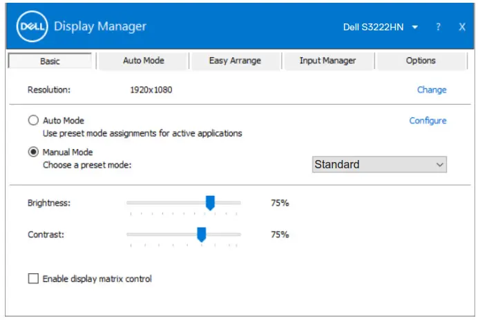 Dell S3222HN Monitor- options