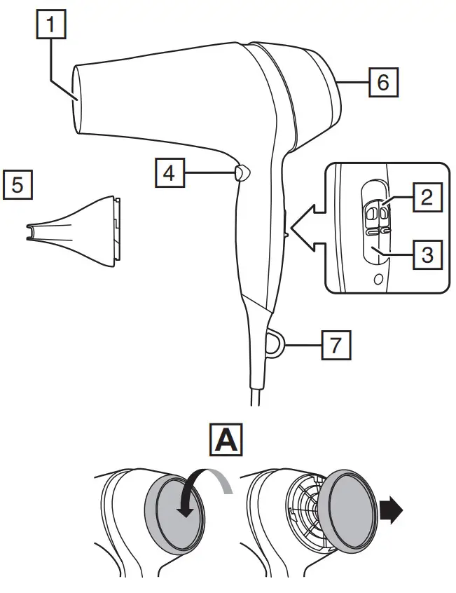 REMINGTON D5710 Thermacare PRO 2200 Hairdryer - 1