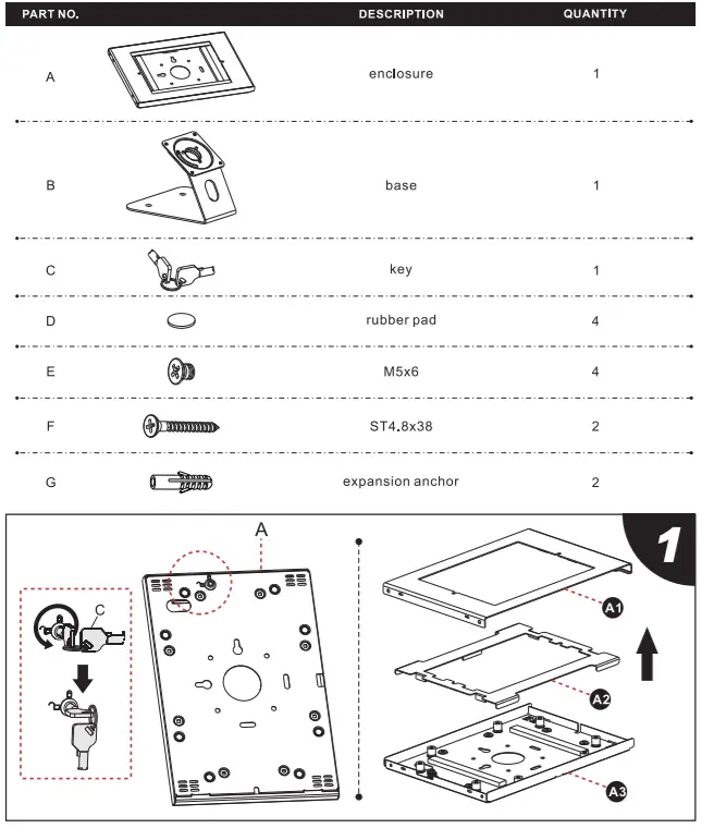PYLE PSPADLK15 Full motion Anti-Theft Tablet Bracket -fig 1