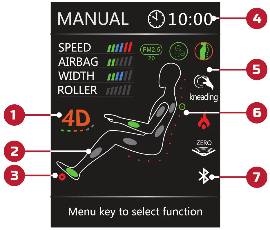 KYOTA M868 Yosei 4D Massage Chair - Use Screen