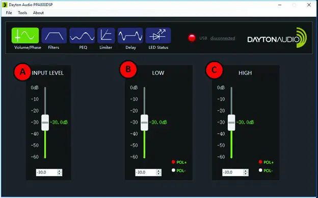 DAYTONAUDIO PPA800DSP 2 Way Plate Amplifier 80W - Connecting the PPA800DSP to the Windows Software 2