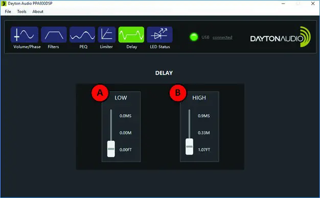 DAYTONAUDIO PPA800DSP 2 Way Plate Amplifier 80W - Software Adjustable Delay