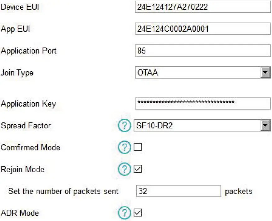 Basic LoRaWAN Settings