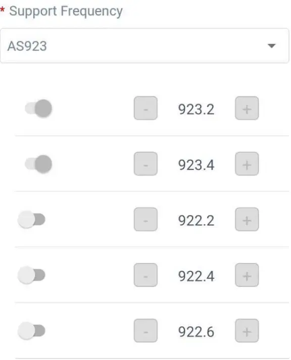 LoRaWAN Frequency Settings 01
