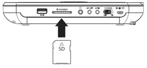 GPX PDB1077 10 1 Inch DVD Player with Wireless Headphones-SD Memory Card