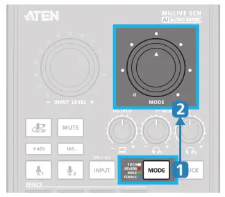 ATEN UC8000 AI Audio Mixer MicLIVE 6 CH - FX modes