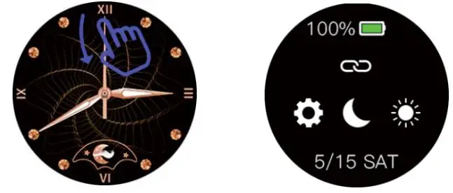 imilab W11L Smartwatch - Slide down from the homepage to Shortcut Setting Page