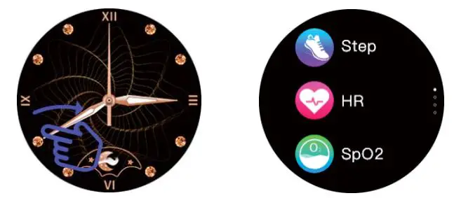 imilab W11L Smartwatch - Slide right from homepage to Main Menu Page