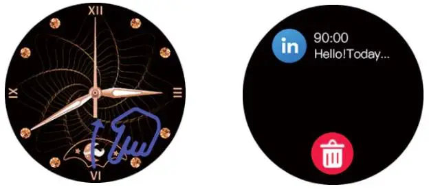 imilab W11L Smartwatch - Slide up from homepage to the Message Page