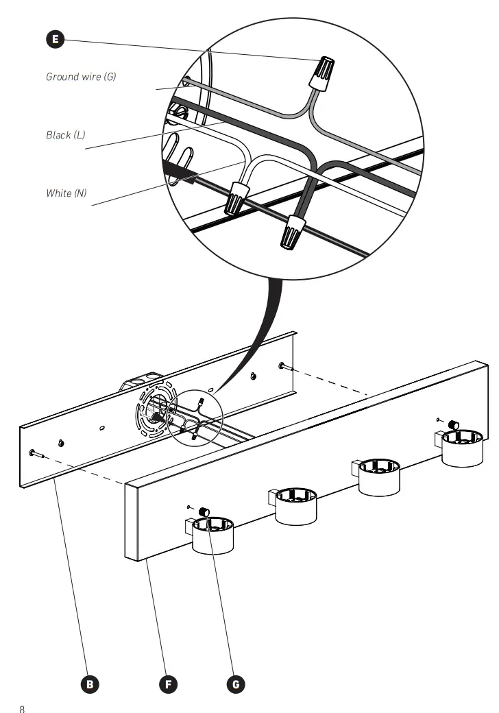 artika VAN4RA HD2CR Essence 4 4 Light LED Vanity Light - MOUNTING 2