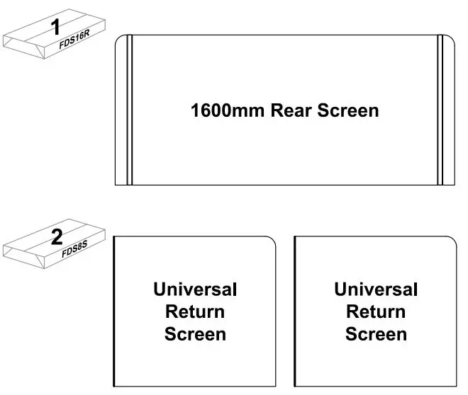 dams 3 Sided High Screens - Rear Screen