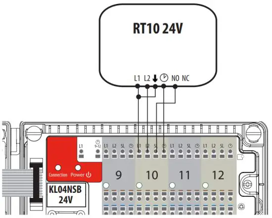 SALUS KL04NSB 24V Extension Module Wiring Centre - Actuators connection 2