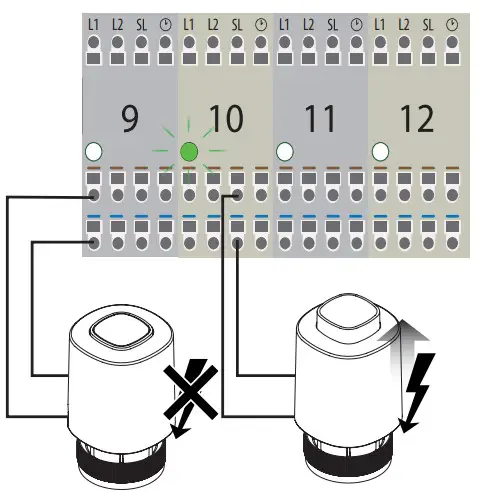 SALUS KL04NSB 24V Extension Module Wiring Centre - Actuators connection