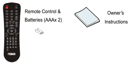 naxa NTD-2460A 24 Inch Wide Screen HD LED TV - assesories